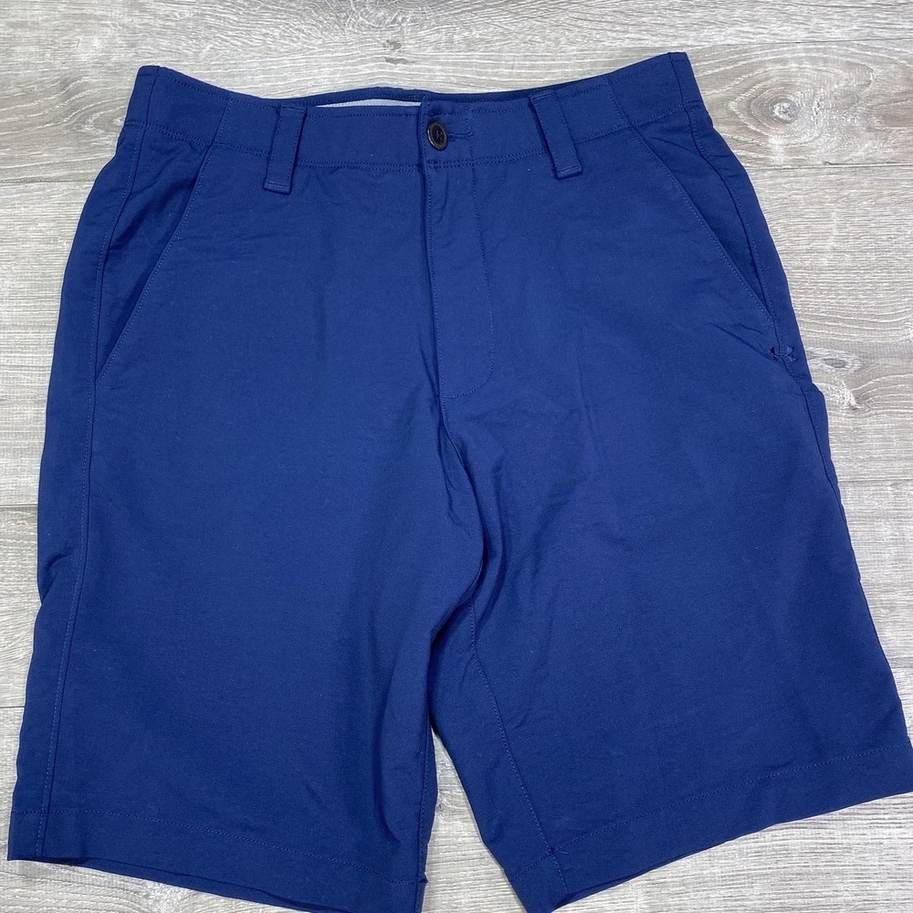Under Armour Shorts Mens 32 Blue HeatGear Loose Golf Chino Performance Casual‎
